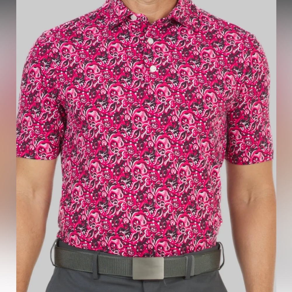 IBKUL Austin Print Short Sleeve Polo Men’s Size XL.
